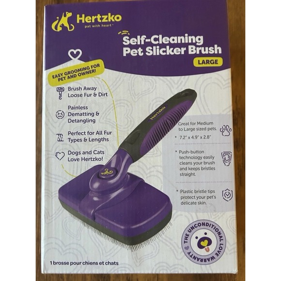Other - Hertzko Self-Cleaning Pet Slicker Brush, Grooming Brush for Cat & Dogs